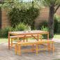Preview: ARDEBO.de - 3-teiliges Garten Esstisch Set Massivholz Akazie