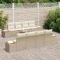 Preview: 9-teiliges Garten Sofaset mit Kissen Beige Poly Rattan Akazie