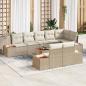 Preview: ARDEBO.de - 9-teiliges Garten-Sofa-Set mit Kissen Beiges Poly-Rattan Akazie