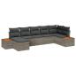 Preview: ARDEBO.de - 7-Teiliges Garten-Sofa-Set mit Kissen Grau Poly Rattan Akazie