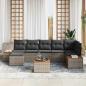 Preview: 8-teiliges Garten-Sofa-Set mit Kissen Grau Poly-Rattan Akazie