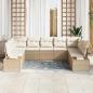 Preview: 5-teiliges Garten Sofa Set mit Kissen Beige Poly Rattan Akazie