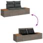 Preview: 6-teiliges Garten-Sofa-Set mit Kissen Grau Poly-Rattan Akazie