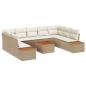 Preview: 6-teiliges Garten Sofa Set mit Kissen Beige Poly Rattan Akazie