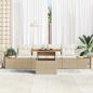 Preview: 5-teiliges Garten-Sofa-Set mit Kissen Beige Poly Rattan