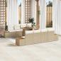 Preview: ARDEBO.de - 9-teiliges Garten Sofa Set mit Kissen Beige Poly Rattan