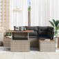 Preview: Garten-Sofa-Set 5 stk. Grau Poly Rattan