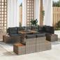 Preview: ARDEBO.de - Garten-Sofa-Set 9 stk. Grau Poly Rattan