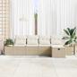 Preview: 5-teiliges Garten-Sofa-Set mit Kissen Beige Poly Rattan