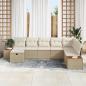 Preview: ARDEBO.de - 8-teiliges Garten Sofa Set mit Kissen Beige Poly Rattan