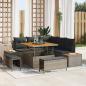 Preview: ARDEBO.de - Gartensofa-set 8 stk. 7-Sitzanzahl Grau Poly Rattan