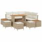 Preview: ARDEBO.de - 9-teiliges Garten-Sofa-Set mit Kissen Beige Poly-Rattan Akazie