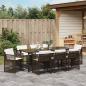 Preview: ARDEBO.de - 9-teiliges Garten Essbereich mit Kissen Braun Poly Rattan