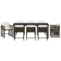 Preview: 9-teiliges Garten Essbereich mit Kissen Braun Poly Rattan