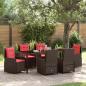 Preview: ARDEBO.de - Garten Essgruppe 7 stk. Braun Poly Rattan