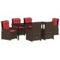 Preview: Garten Essgruppe 7 stk. Braun Poly Rattan
