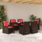Preview: Garten Essgruppe 7 stk. Braun Poly Rattan