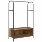 Preview: Kleiderständer mit Ablagen Altholz 100x44x160 cm
