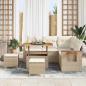 Preview: 8-teiliges Garten Sofa Set mit Kissen Beige Poly Rattan Akazie