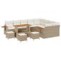 Preview: 13-teiliges Garten Sofa Set mit Kissen Beige Poly-Rattan Akazie