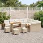 Preview: 13-teiliges Garten Sofa Set mit Kissen Beige Poly-Rattan Akazie