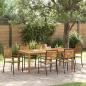 Preview: ARDEBO.de - 7-teiliges Garten-Esszimmer Set Schwarz Polyrattan Akazie