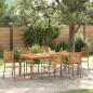 Preview: ARDEBO.de - 7-teilige Garten Essset Grau Poly Rattan Akazie