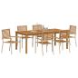 Preview: 7-teiliges Garten Essset Beige Poly-Rattan Akazie
