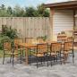 Preview: 9-teilige Garten Esstischgruppe Schwarz Poly Rattan Akazie