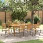 Preview: ARDEBO.de - 9-teilige Garten-Essgruppe Grau Poly Rattan Akazie