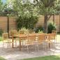 Preview: ARDEBO.de - 9-teiliges Garten-Essset Beige Poly Rattan Akazie