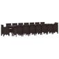 Preview: ARDEBO.de - 17-teiliges Garten Essgruppen-Set mit Kissen Braunes Poly-Rattan