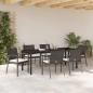 Preview: 7-teiliges Garten-Esstischset mit Kissen Braun Poly-Rattan