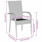 Preview: ARDEBO.de - 7-teiliges Garten-Essset Grau Poly-Rattan