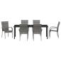 Preview: Garten Essgruppe 7 pcs Grau Pulverbeschichteter Stahl