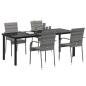 Preview: 5-teiliges Garten-Essset Graues Poly-Rattan