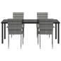 Preview: Garten Essgruppe 5 pcs Grau Pulverbeschichteter Stahl