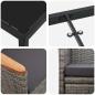 Preview: 9-teiliges Garten-Dining-Set mit Kissen Grau Poly-Rattan
