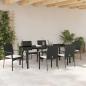 Preview: 7-teiliges Garten-Essset mit Kissen Schwarz Poly Rattan