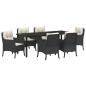 Preview: Garten Essgruppe 7 stk. Schwarz Poly-Rattan