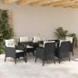 Preview: Garten Essgruppe 7 stk. Schwarz Poly-Rattan