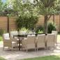 Preview: ARDEBO.de - Garten Essgruppe 9 stk. Beige Poly-Rattan