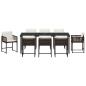 Preview: 9-tlg. Garten-Essgruppe mit Kissen Braun Poly Rattan