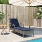 Preview: Sonnenliege mit Kissen Grau 63 x 200 x 81 cm Poly Rattan (nur USA)