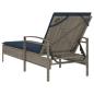 Preview: Sonnenliege mit Kissen Grau 63 x 200 x 81 cm Poly Rattan (nur USA)