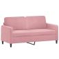 Preview: 3-tlg. Sofagarnitur mit Kissen Rosa Samt