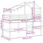 Preview: Hochbett mit Leiter und Dach 90x190 cm Massivholz Kiefer