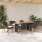 Preview: 7-teiliges Garten Essgruppe Schwarz Poly-Rattan