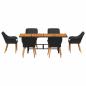 Preview: 7-teiliges Garten Essgruppe Schwarz Poly-Rattan