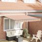 Preview: ARDEBO.de - Automatische einziehbare Markise mit mehrfarbigem Streifen 300x250 cm